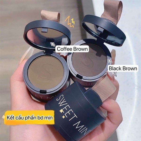 Phấn Phủ Che Tóc Thưa, Tạo Hiệu Ứng Dày Tóc SWEET MINT - 01 Black Brown - TÓC TONE TỐI MÀU