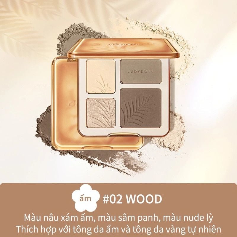 Bảng Tạo Khối/ Bắt Sáng JUDYDOLL 4 Ô Highlight & Contour