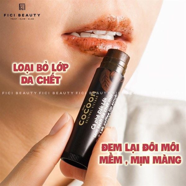 Tẩy Tế Bào Chết Môi Chiết Xuất Cà Phê Đắk Lắk Cocoon Dak Lak Coffee Lip Scrub 5g