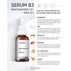 Serum B3 Dr.Ceutics Niacinamide 12% + NAG 5% Hỗ Trợ Làm Sáng Da, Kiềm Dầu, Se Khít Lỗ Chân Lông 30 ml