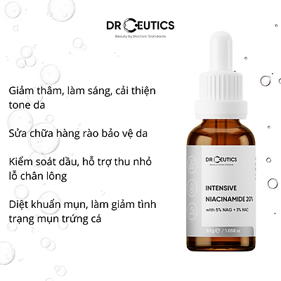Serum B3 Dr.Ceutics Niacinamide 12% + NAG 5% Hỗ Trợ Làm Sáng Da, Kiềm Dầu, Se Khít Lỗ Chân Lông 30 ml