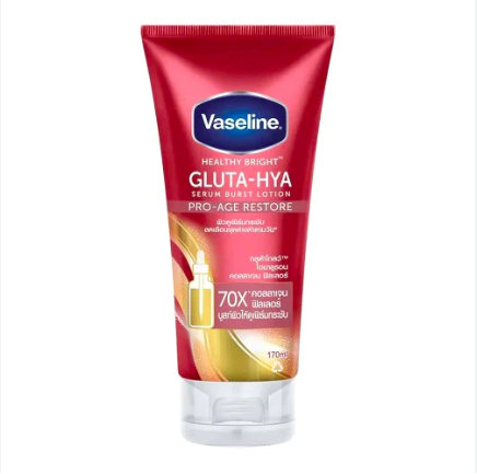 Dưỡng Thể Trắng Da, Chống Lão Hoá, Ngăn Chảy Xệ Vaseline 70X Pro-Age Restore Gluta-Hya Serum Burst Lotion 300ml