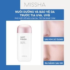 Kem Chống Nắng Dạng Sữa Dịu Nhẹ, Nâng Tông Da Missha All-Around Safe Block Soft Finish Sun Milk SPF50+ PA+++ 70ml