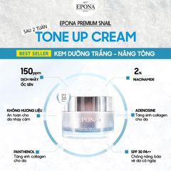 Kem Dưỡng Trắng Da, Nâng Tông Chiết Xuất Ốc Sên EPONA Premium Snail Tone Up Cream SPF 40/ PA++ 50ml