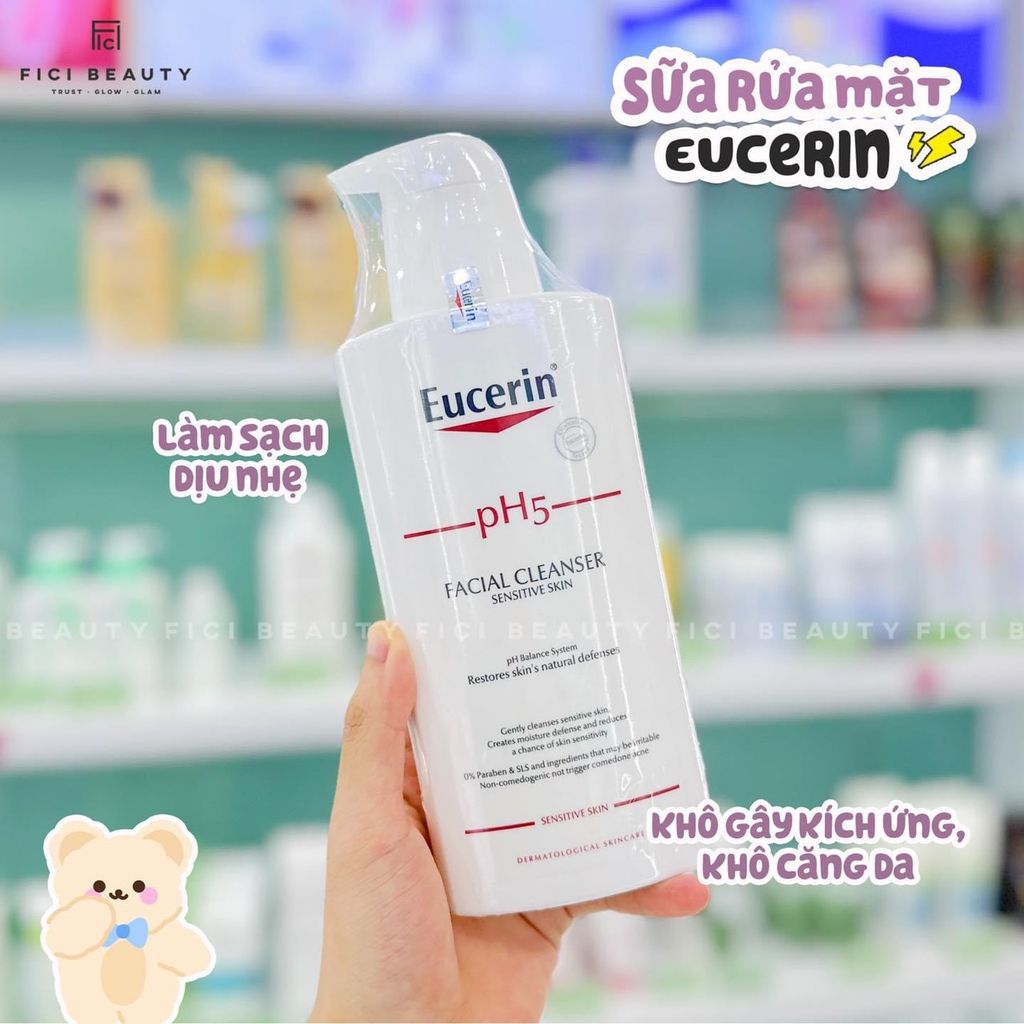 Sữa Rửa Mặt Làm Sạch Sâu Cho Da Nhạy Cảm Eucerin pH5 Facial Cleanser Sensitive Skin 400ml