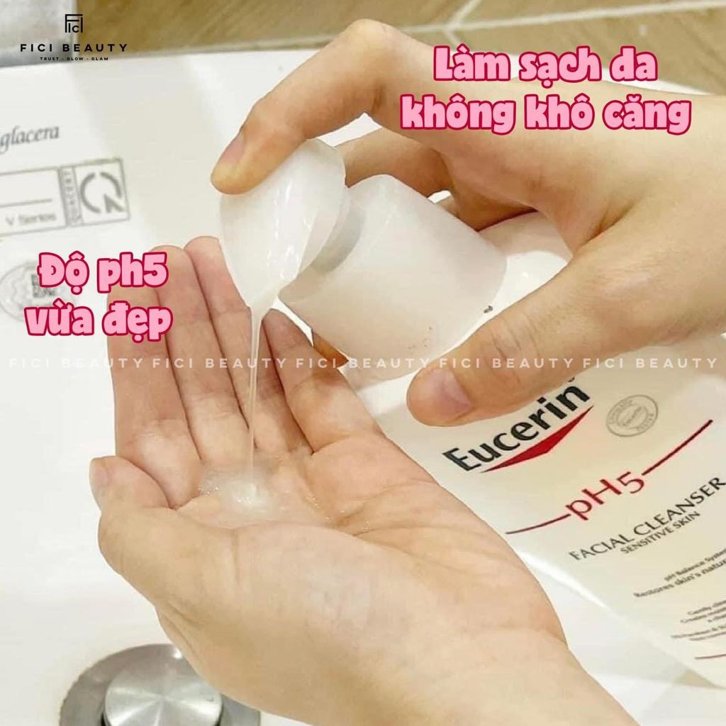 Sữa Rửa Mặt Làm Sạch Sâu Cho Da Nhạy Cảm Eucerin pH5 Facial Cleanser Sensitive Skin 400ml