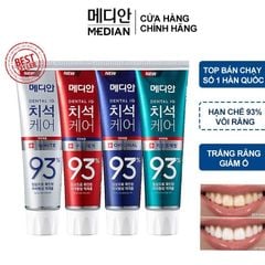 [4 MÀU] Kem Đánh Răng Giúp Trắng Răng, Giảm Ố, Loại Bỏ Mùi Hôi Median Dental IQ 93% Toothpaste 120g