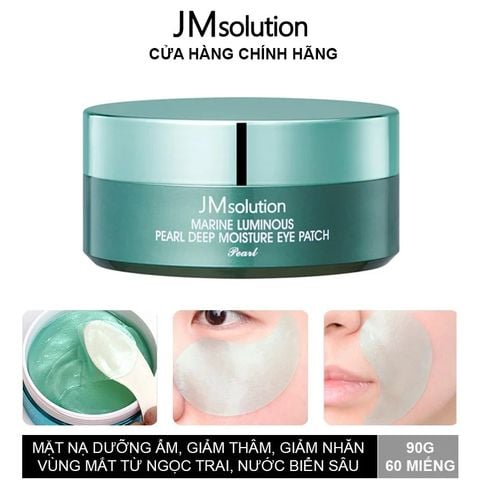 Mặt Nạ Dưỡng Ẩm Sâu, Giảm Thâm Quầng Mắt & Cải Thiện Nếp Nhăn Với Chiết Xuất Từ Ngọc Trai JMsolution Marine Luminous Pearl Deep Moisture Eye Patch - 60 Miếng