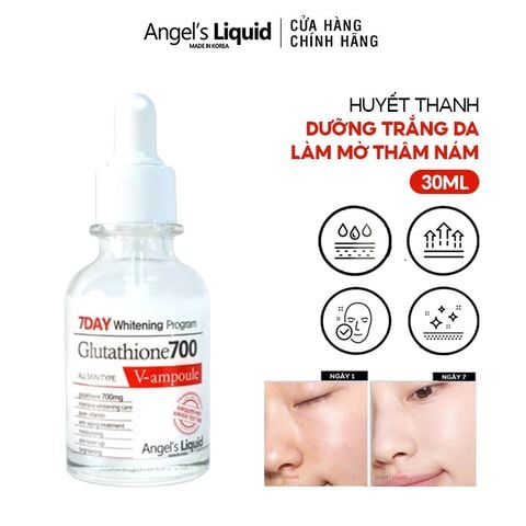 Huyết thanh Angel’s Liquid Glutathione 700 V-Ampoule 30ml – Dưỡng Trắng, Mờ Thâm Nám & Săn Chắc Da