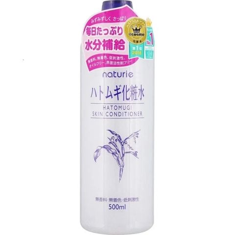 Nước Hoa Hồng Cấp Ẩm Dưỡng Trắng Chiết Xuất Ý Dĩ Naturie Hatomugi Skin Conditioner 500ml