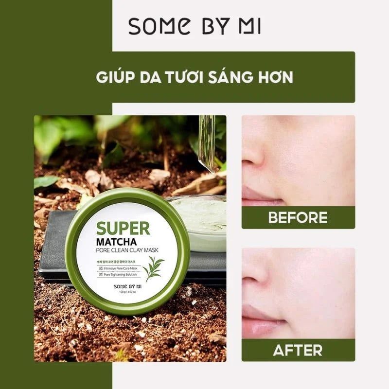 Mặt Nạ Đất Sét Trà Xanh Giúp Làm Sạch, Thu Nhỏ Lỗ Chân Lông Some By Mi Super Matcha Pore Clean Clay Mask 100g