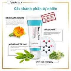 Sữa Rửa Mặt Làm Sạch Sâu, Giảm Sưng Viêm Cho Da Dầu Mụn La Bonita Recover Acne Foam Cleanser 100ml