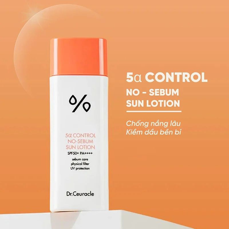 Kem Chống Nắng Kiểm Soát Dầu Dr.Ceuracle 5alpha Control No Sebum Sun Lotion SPF50+ PA ++++ 50ml