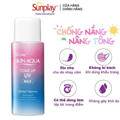 Sữa Chống Nắng Hiệu Chỉnh Sắc Da Sunplay Skin Aqua Tone Up UV Milk - Lavender SPF50+/Pa++++ 50g