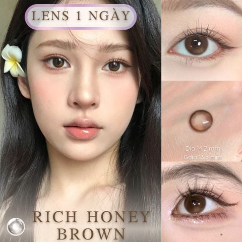 Lens 1 Ngày Thời Trang DOUYIN (cặp) - RICH HONEY BROWN 0 độ