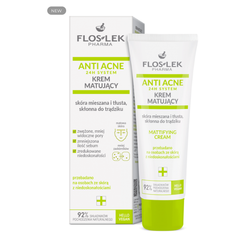Kem Dưỡng Ẩm & Điều Tiết Nhờn Công Nghệ 24h Floslek Anti Acne 24h System Mattifying Cream 50ml