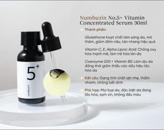 Tinh chất chống lão hoá, trắng sáng đều màu da Numbuzin No.5+ Vitamin Concentrated Serum 30ml