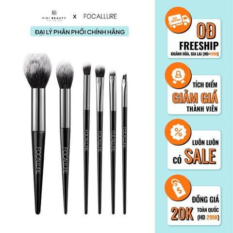 Bộ 6 Cọ Trang Điểm Focallure 6pcs Makeup Brush FA70