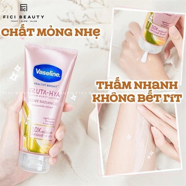 Sữa Dưỡng Thể Trắng Sáng Đều Màu Da Ban Đêm Vaseline Healthy Bright Gluta-Hya Serum Burst Lotion 300ml