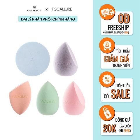 Bông Mút Trang Điểm Focallure Waterdrop Shape with Logo Matchmax Sponge FA136