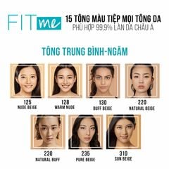 Kem Nền Kiềm Dầu, Cho Lớp Nền Mịn Lì Tự Nhiên Maybelline Fit Me Matte Poreless Foundation 30ml