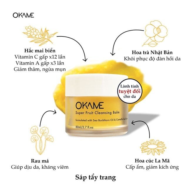 Sáp Tẩy Trang Dễ Nhũ Hoá, Làm Sạch Sâu Okame Super Fruit Cleansing Balm - 7ml