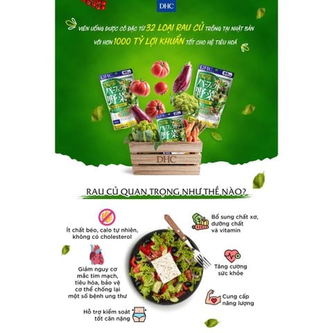 Viên Uống Rau Củ Bổ Sung Dinh Dưỡng DHC Perfect Vegetable 60 viên-15 ngày