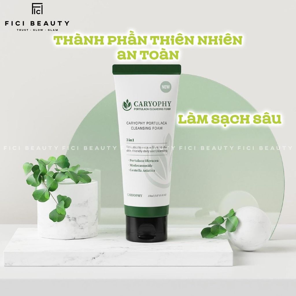 Sữa Rửa Mặt Làm Sạch Sâu, Phục Hồi Da Caryophy Portulaca Cleansing Foam 150ml
