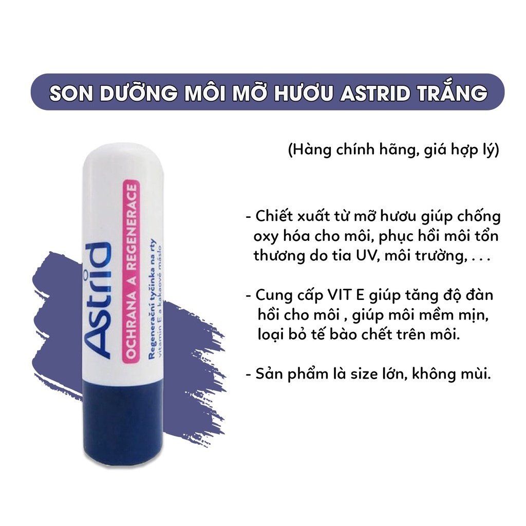 Son Dưỡng Ẩm Tái Tạo Môi Từ Mỡ Hươu Astrid 3 Màu