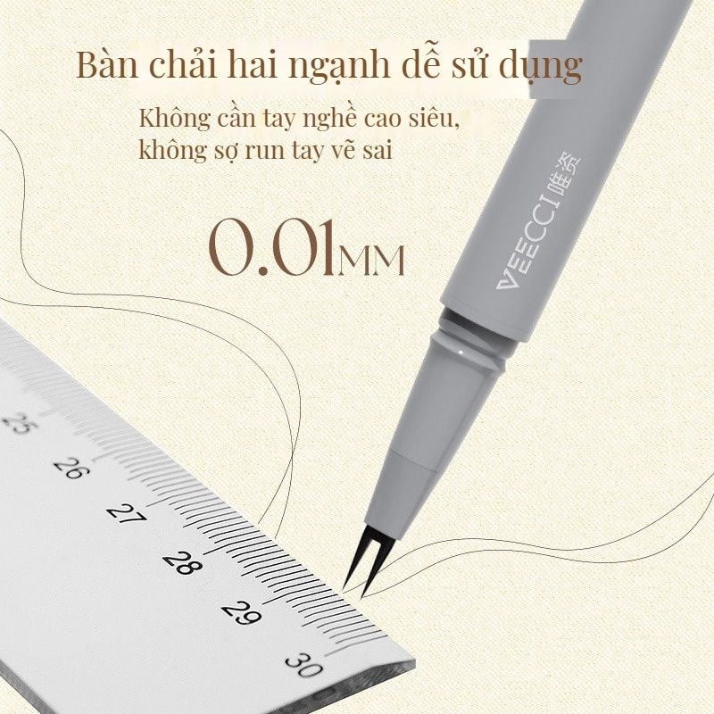 Bút phẩy mi kẻ mắt 2 đầu linh hoạt tinh tế tự nhiên VEECCI