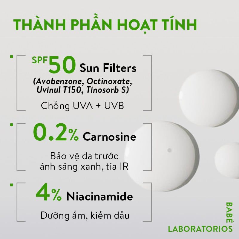 Kem Chống Nắng BABE Super Fluid Mattifying Sunscreen SPF 50 phổ rộng, kiểm soát dầu 50ml