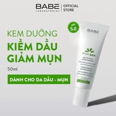 Kem dưỡng ẩm kiềm dầu trị mụn BABE Stop AKN Mattifying Moisturiser 50ml