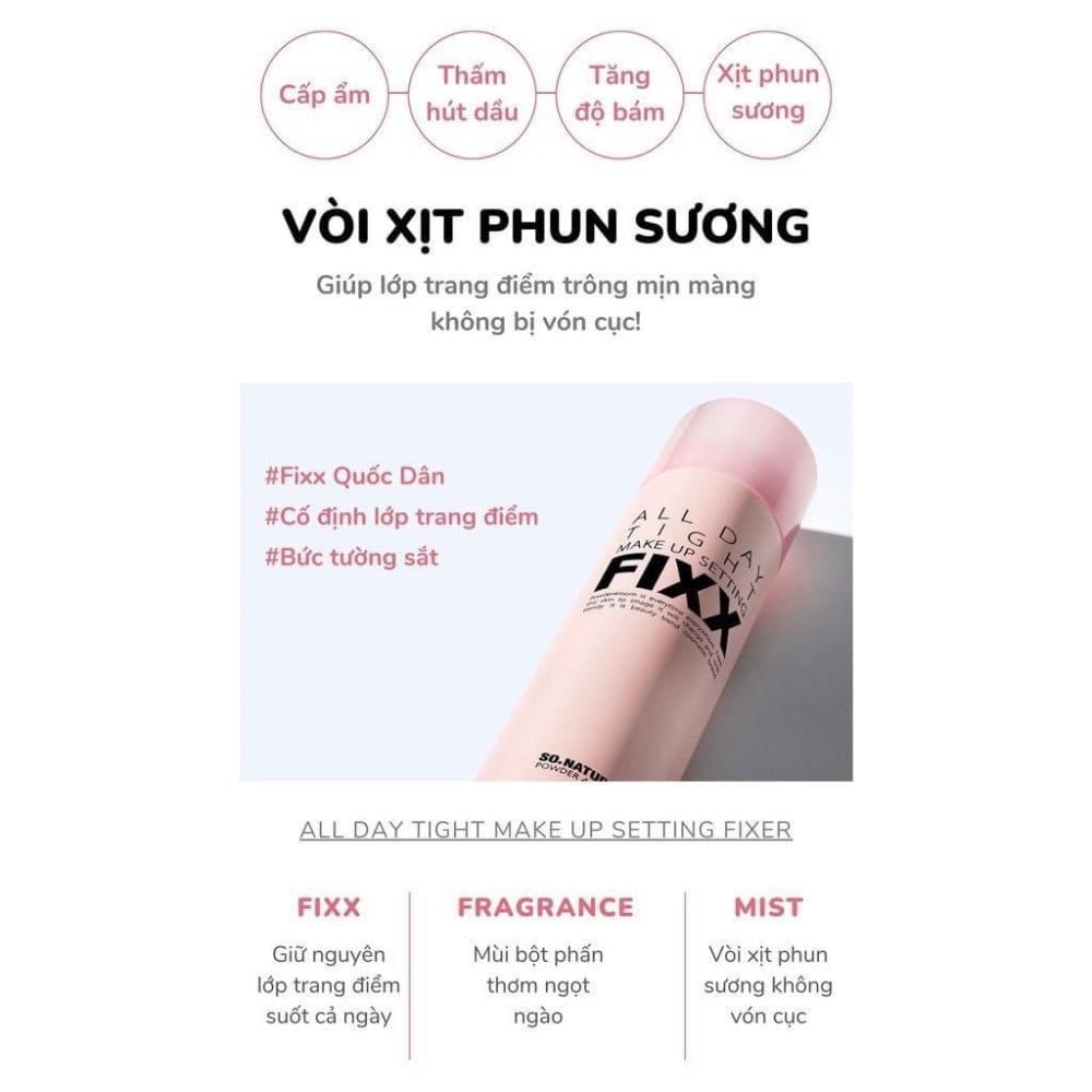 Xịt khóa nền makeup Toàn Diện So Natural Fixx