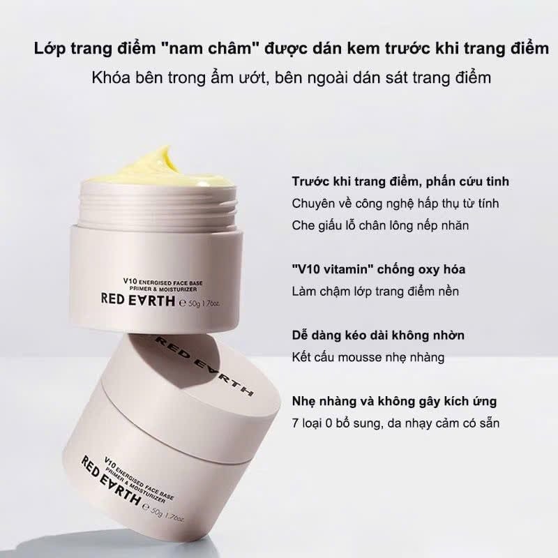 Kem lót Red Earth Glass Energised Face Base Primer And Moisturizer