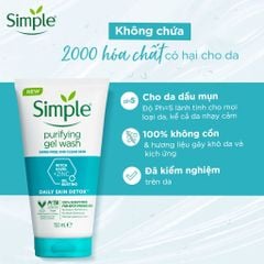 Gel Rửa Mặt Không Chứa Xà Phòng Kiềm Dầu, Ngừa Mụn Cho Da Nhạy Cảm Simple Purifying Gel Wash 150ml