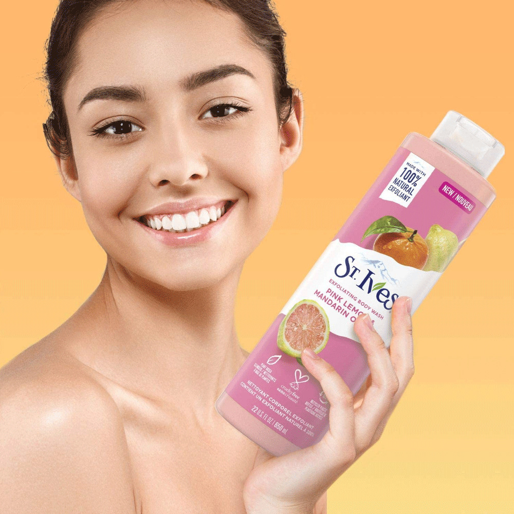 Sữa Tắm Chiết Xuất Cam Chanh Tẩy Tế Bào Chết Dịu Nhẹ St.IVES Radiant Skin Pink Lemon & Mandarin Orange Exfoliating Body Wash
