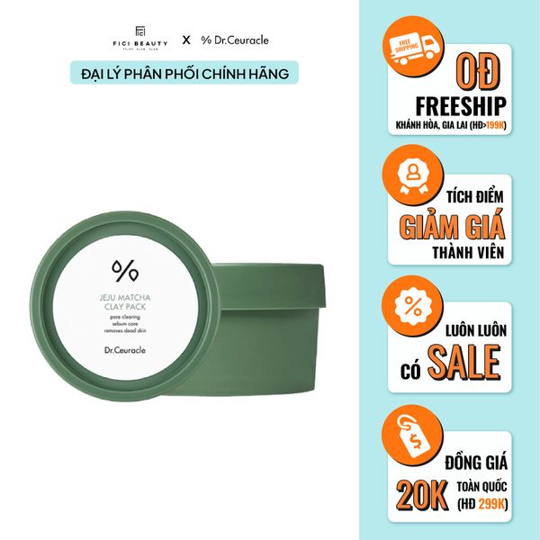Mặt Nạ Đất Sét Trà Xanh Làm Sạch Se Khít Lỗ Chân Lông Dr.Ceuracle Jeju Matcha Clay Pack 9g