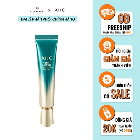 Kem Dưỡng Ngăn Ngừa Lão Hoá, Giảm Quầng Thâm Vùng Mắt AHC Youth Lasting Real Eye Cream For Face 30ml