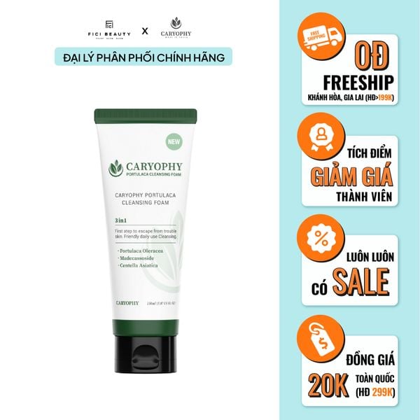 Sữa Rửa Mặt Làm Sạch Sâu, Phục Hồi Da Caryophy Portulaca Cleansing Foam 150ml