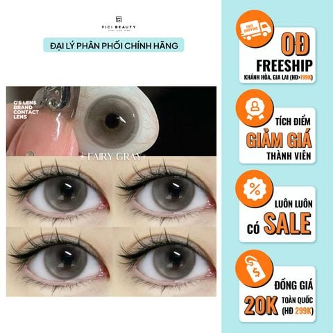 Lens Thời trang DOUYIN (cặp) - Fairy Gray - 0 độ đến 3 độ