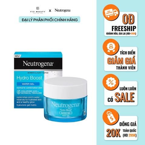 Kem Dưỡng Ẩm Cấp Nước Da Dầu & Da Hỗn Hợp NEUTROGENA Hydro Boost Hyaluronic Acid Aqua Gel 50ml - Bản USA