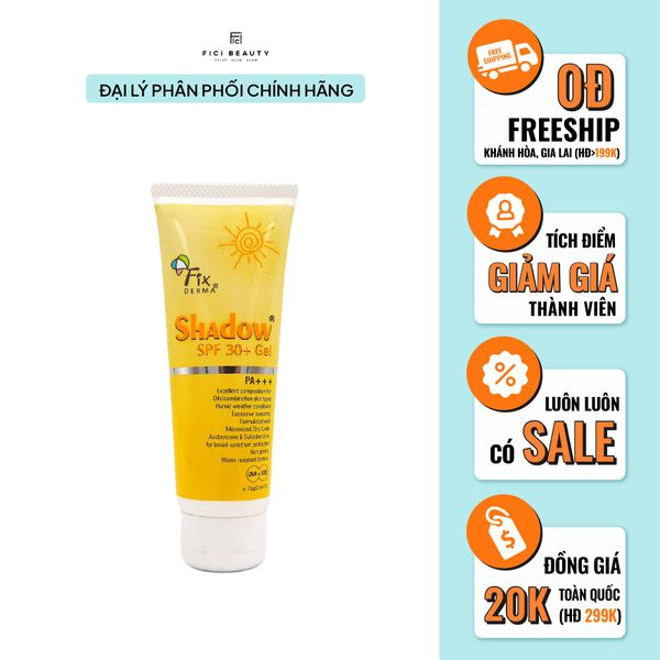 Kem Chống Nắng Dưỡng Ẩm & Bảo Vệ Da Fixderma Shadow SPF30+ Gel 75g