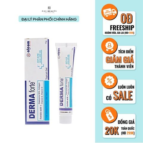 Gel Giảm Mụn Trứng Cá & Liền Sẹo Dermafort Azelaic Acid 15g