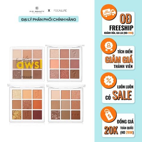 Bảng Phấn Mắt 9 Màu Lâu Trôi Focallure Nine Colors Eyeshadow FA167