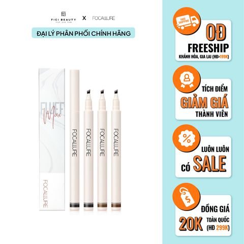Bút Phẩy Sợi Chân Mày Phẩy Sợi Bền Màu Chống Nước FOCALLURE Fluffmax Tinted brow Ink Pen