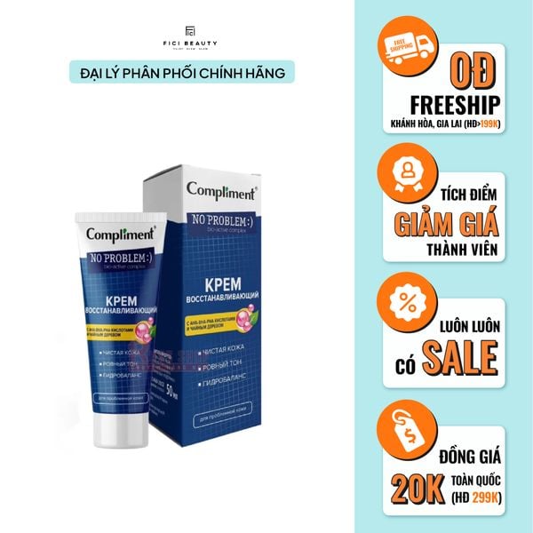 Kem Dưỡng Compliment No Problem AHA-BHA-PHA Tái Tạo, Phục Hồi Da Dầu Mụn 50ml