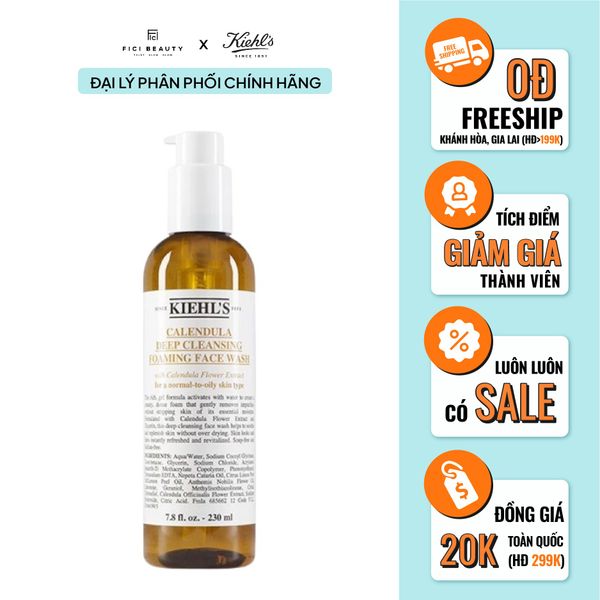 Sữa Rửa Mặt Hoa Cúc Kiehl's Calendula Deep Cleansing Foaming Face Wash 230ml