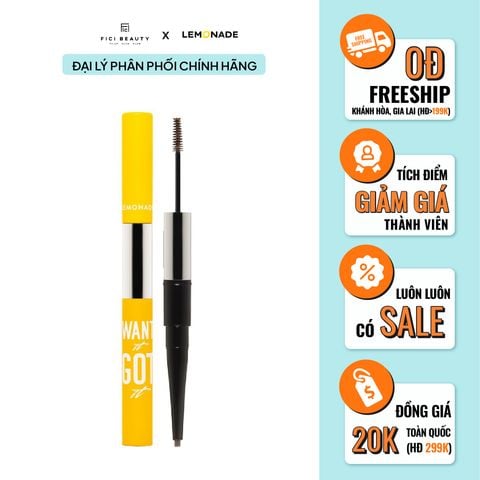 Chì Kẻ Mày Hai Đầu Tiện Lợi Cho Lông Mày Hoàn Hảo Lemonde Want It Got It Dual Eyebrow