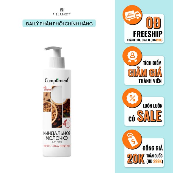 Kem Dưỡng Thể Compliment Phục Hồi Cấp Ẩm, Dưỡng Trắng Da Chiết Xuất Yến Mạch & Dừa  200ml