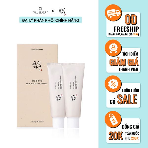 Kem Chống Nắng Chiết Xuất Gạo & Ngũ Cốc Lên Men Beauty Of Joseon Relief Sun: Rice + Probiotics SPF50+ PA++++ 50ml